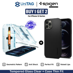 Tempered Glass iPhone 12 Pro Max 12 Pro 12 Mini Spigen Glas tR EZ Fit