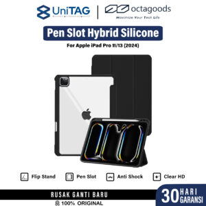 Case iPad Pro 11" inch/13" inch M4 2024 Octagoods Pen Pencil Slot Hybrid Silicone Matte Cover Casing