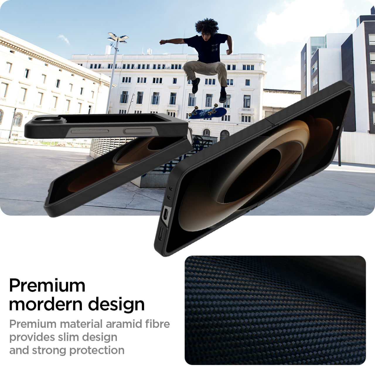 Case Samsung Galaxy Z Flip 6 Spigen Air Skin Aramid Slim Carbon Casing - Gambar 2