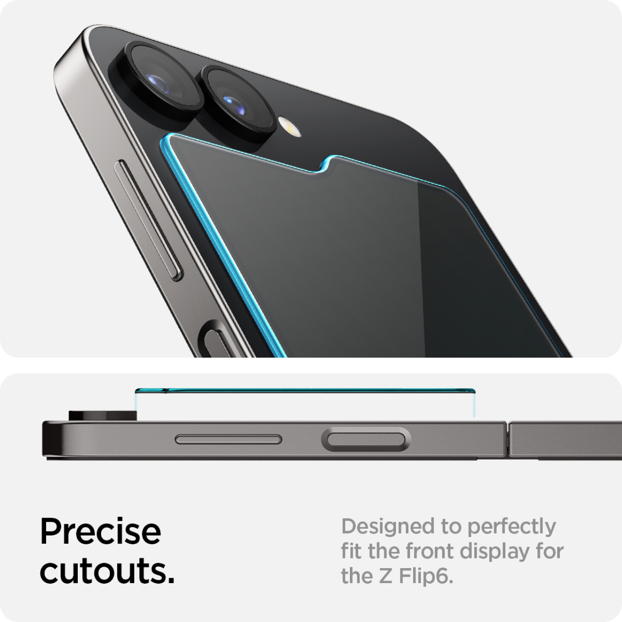 Tempered Glass Samsung Galaxy Z Flip 6 Spigen Glas tR Ez Fit Protector - Gambar 3