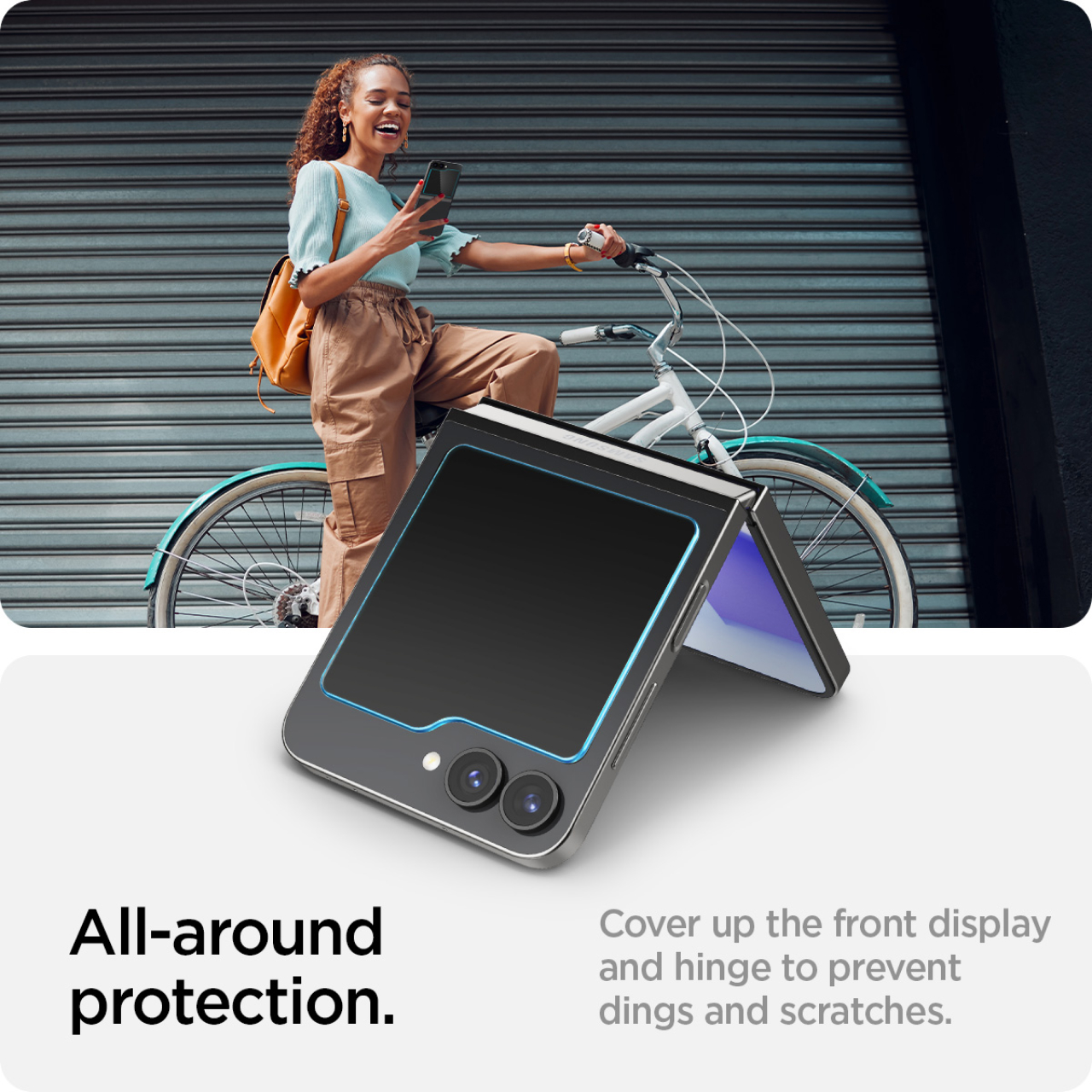 Tempered Glass Samsung Galaxy Z Flip 6 Spigen Glas tR Ez Fit Protector - Gambar 6