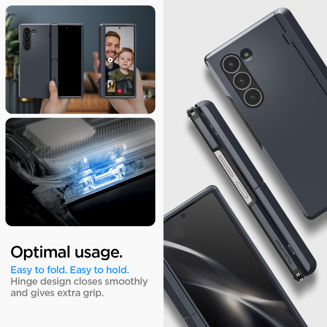 Case Pelindung HP for Samsung Galaxy Z Fold 6 Spigen Tough Armor Pro Shockproof Casing - Gambar 5