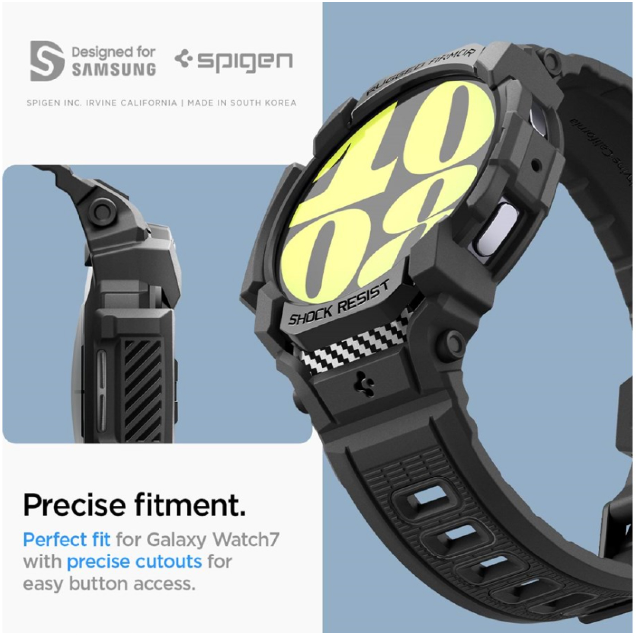 Case Strap Samsung Galaxy Watch 7 44mm/40mm Spigen Rugged Armor Pro Softcase Cover Anti Shock Casing - Gambar 2