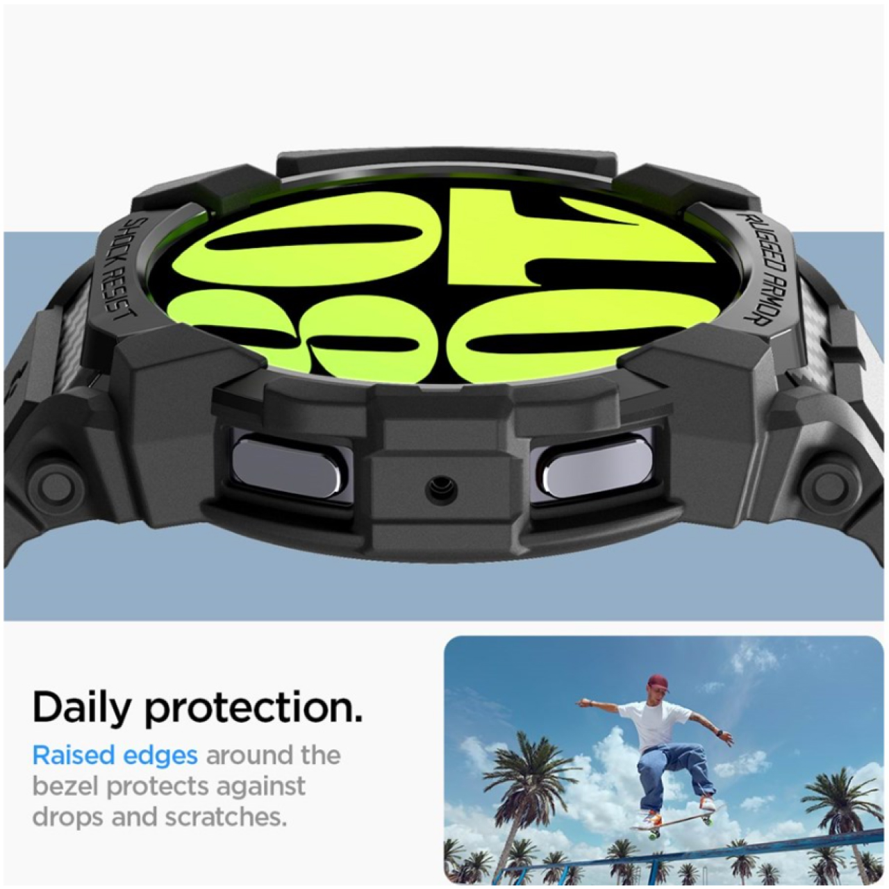 Case Strap Samsung Galaxy Watch 7 44mm/40mm Spigen Rugged Armor Pro Softcase Cover Anti Shock Casing - Gambar 4