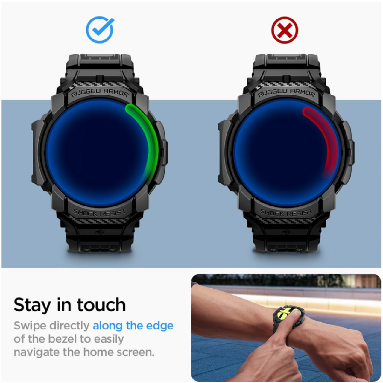 Case Strap Samsung Galaxy Watch 7 44mm/40mm Spigen Rugged Armor Pro Softcase Cover Anti Shock Casing - Gambar 7