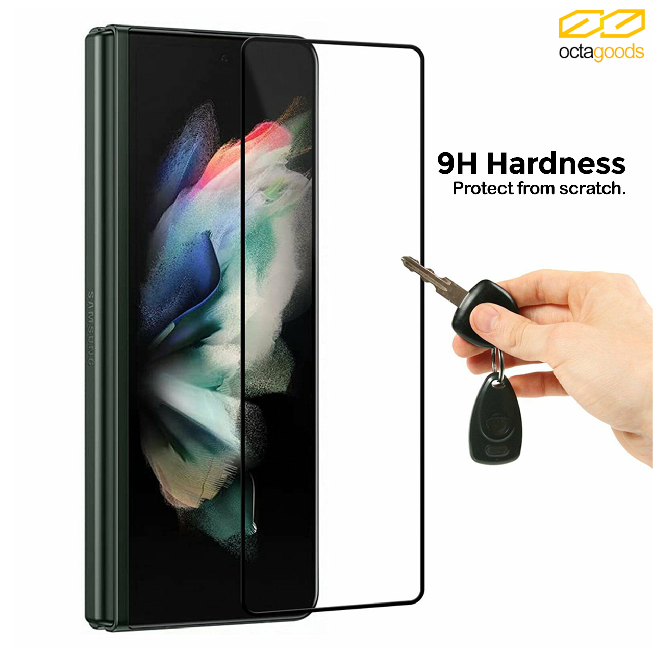 Tempered Glass Samsung Galaxy Z Fold 6 Octagoods Clear Privacy Anti Spy Anti Gores 9H - Gambar 3