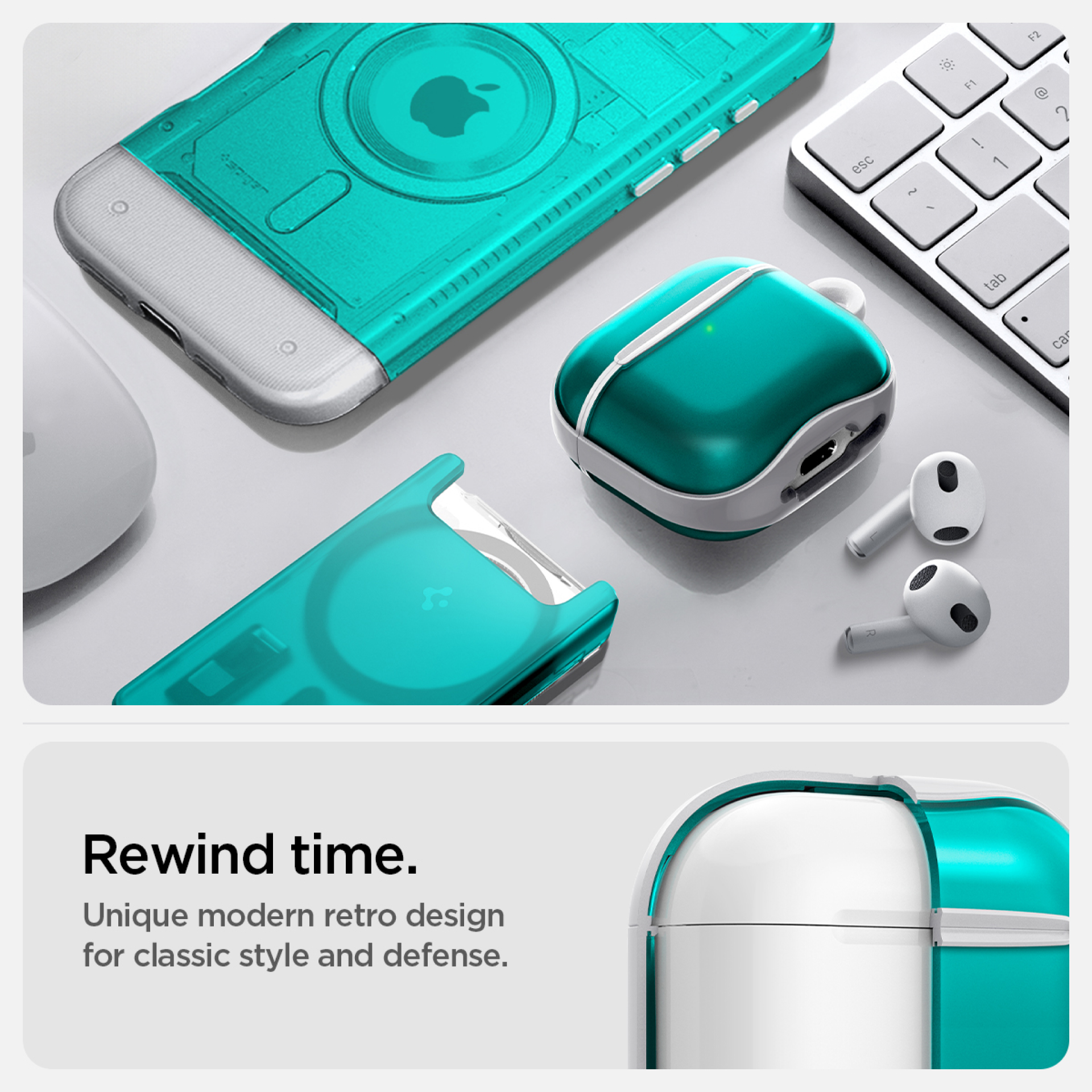 Case AirPods Gen 4 Spigen Classic C1Hybrid Cover Anti Crack Gores Shockproof Matte Slim Casing - Gambar 3