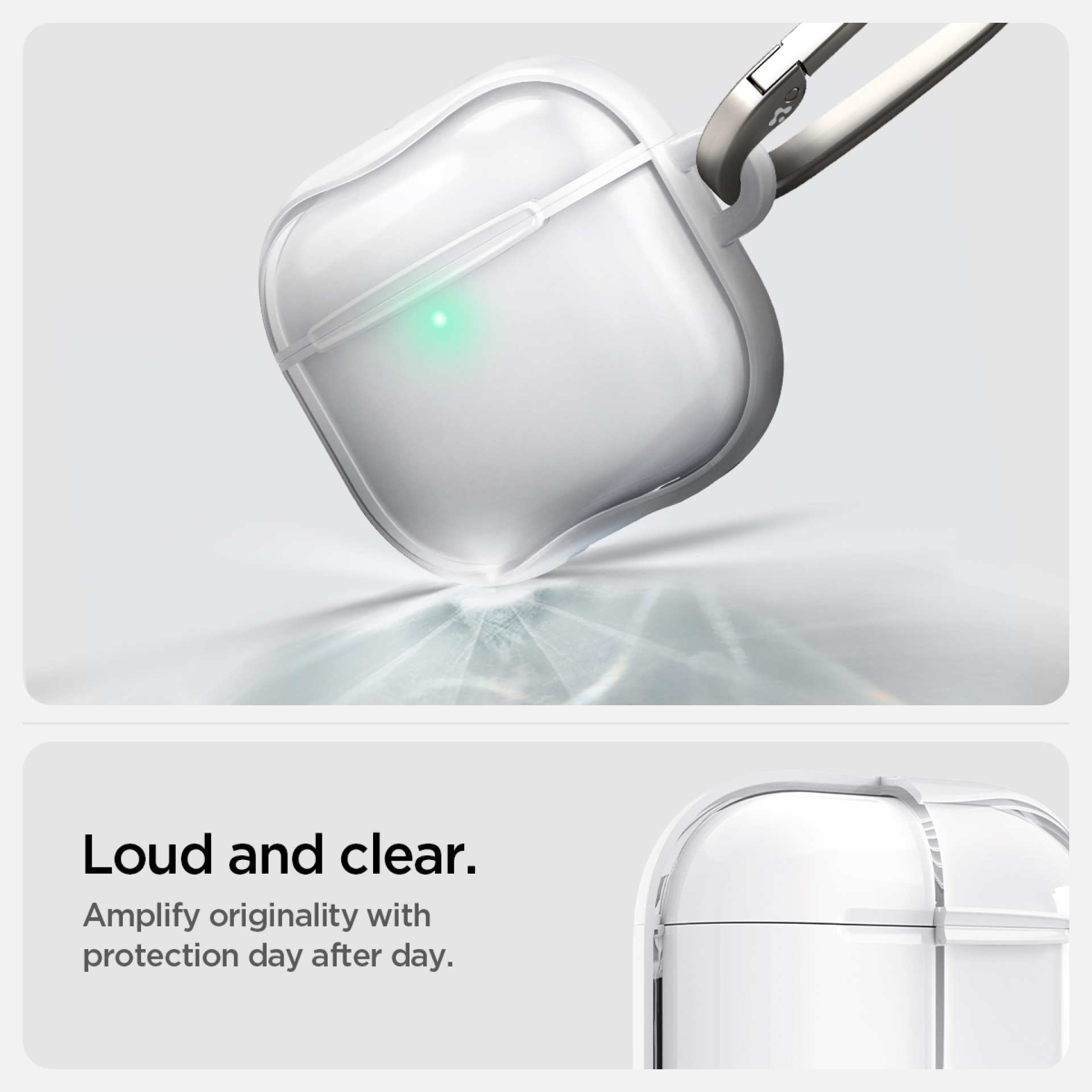 Case AirPods Gen 4 Spigen Ultra Hybrid Anti Scratch Gores Hardcase Slim Clear Transparan Casing - Gambar 3