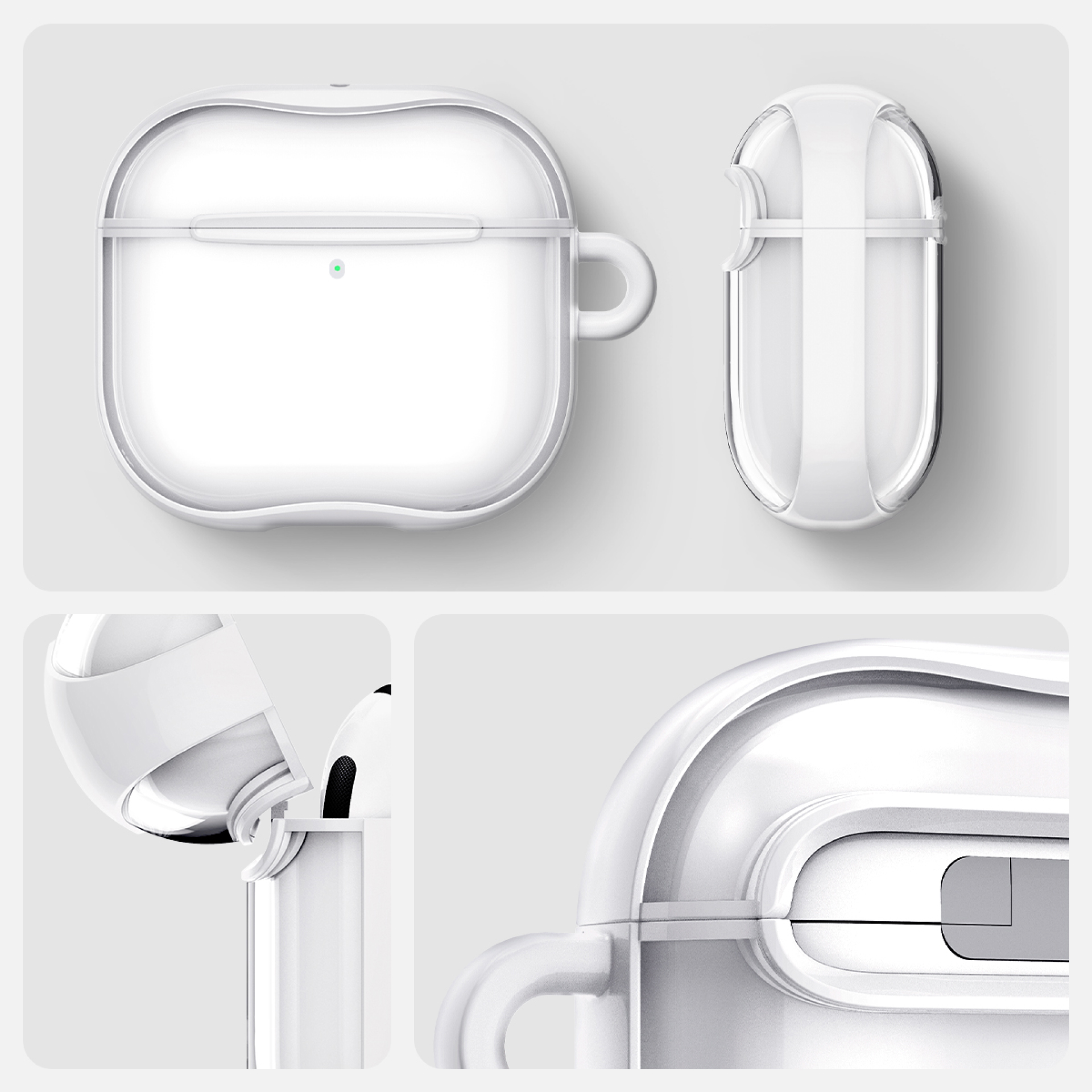 Case AirPods Gen 4 Spigen Ultra Hybrid Anti Scratch Gores Hardcase Slim Clear Transparan Casing - Gambar 4
