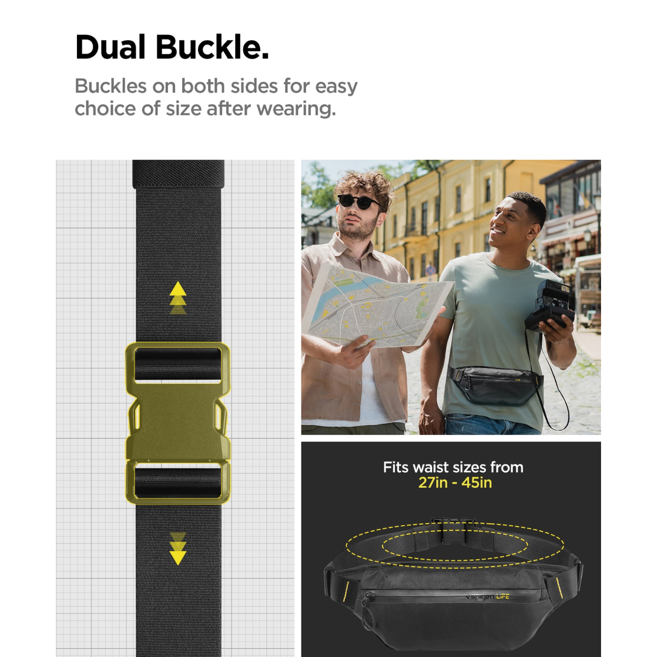 Tas Selempang Pinggang Pria Spigen Waistbag Klasden KD411 Waterproof Anti Air Outdoor Hitam - Gambar 6