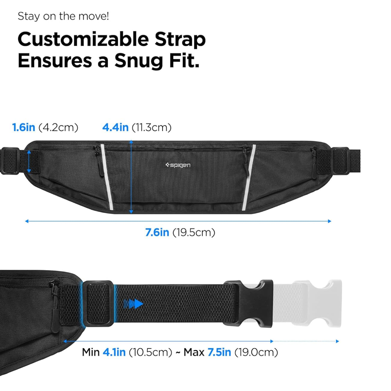 Running Belt Tas Ikat Pinggang Lari WaterProof Spigen DynamicShield Waistbag Sport Elastic Olahraga - Gambar 2