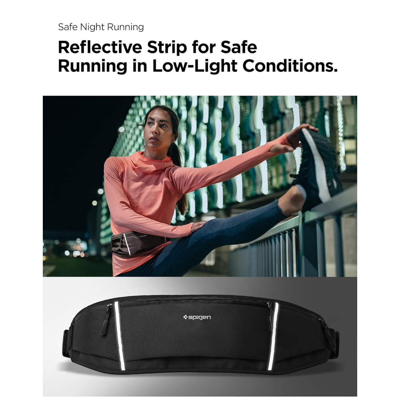 Running Belt Tas Ikat Pinggang Lari WaterProof Spigen DynamicShield Waistbag Sport Elastic Olahraga - Gambar 5