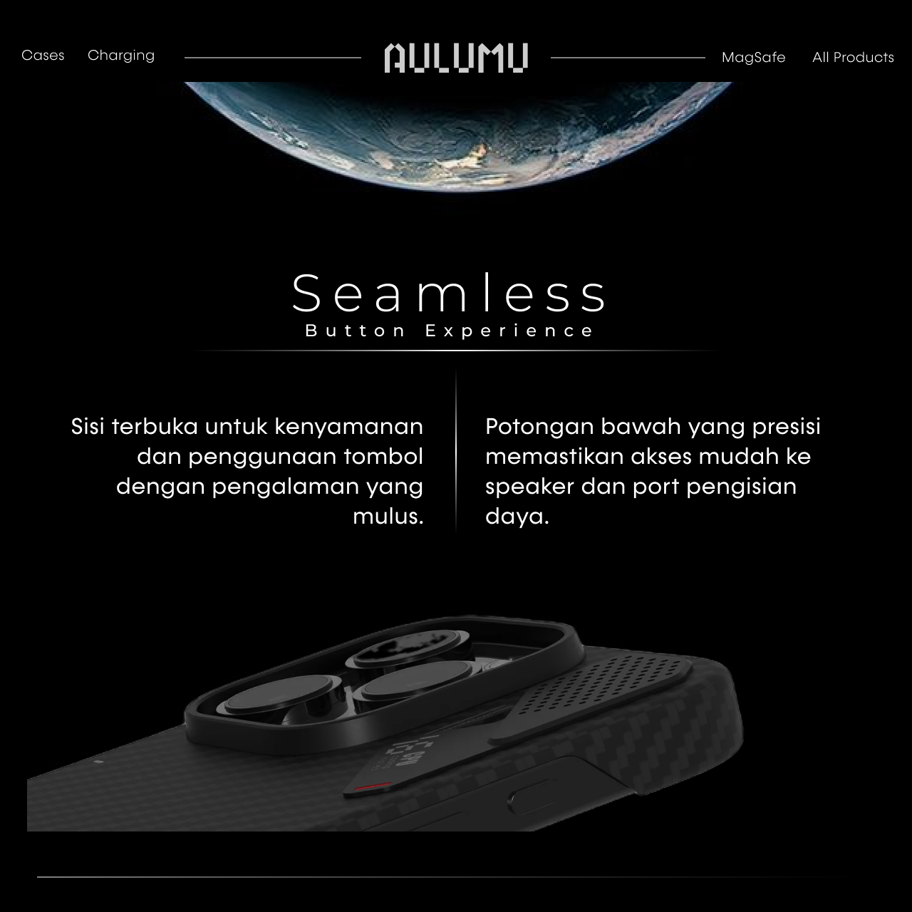 Case iPhone 16 Pro Max Plus Aulumu Aramid Fiber Carbon MagSafe Cooling Anti Shock Crack Hardcase - Gambar 4