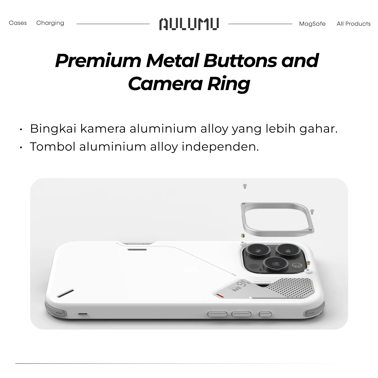 Case iPhone 16 Pro Max Plus Aulumu Shockproof MagSafe Cooling Matte Anti Shock Scratch Casing - Gambar 3