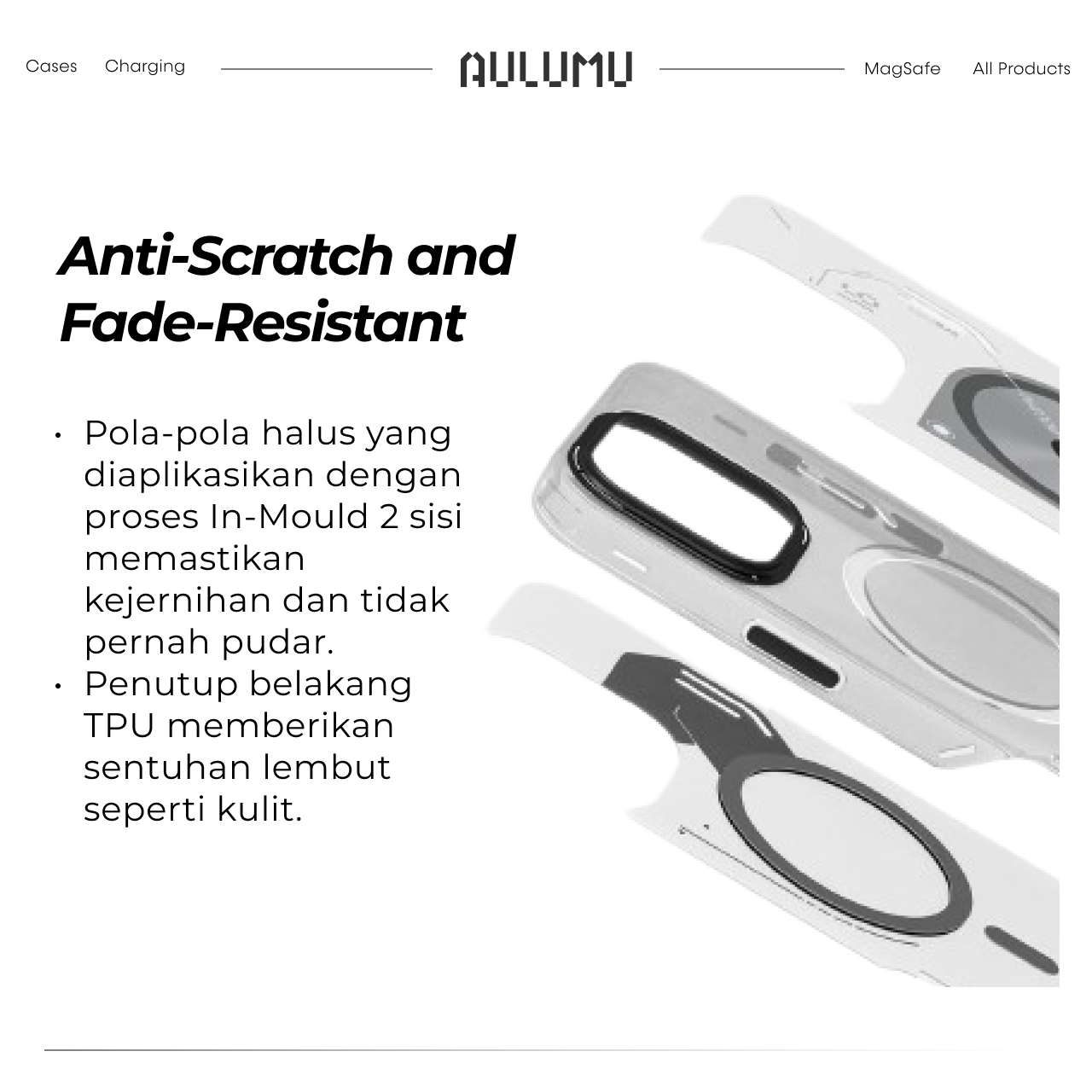 Case iPhone 16 Pro Max Plus Aulumu Frosted MagSafe Cooling Matte Anti Shock Crack Hybrid Casing - Gambar 2