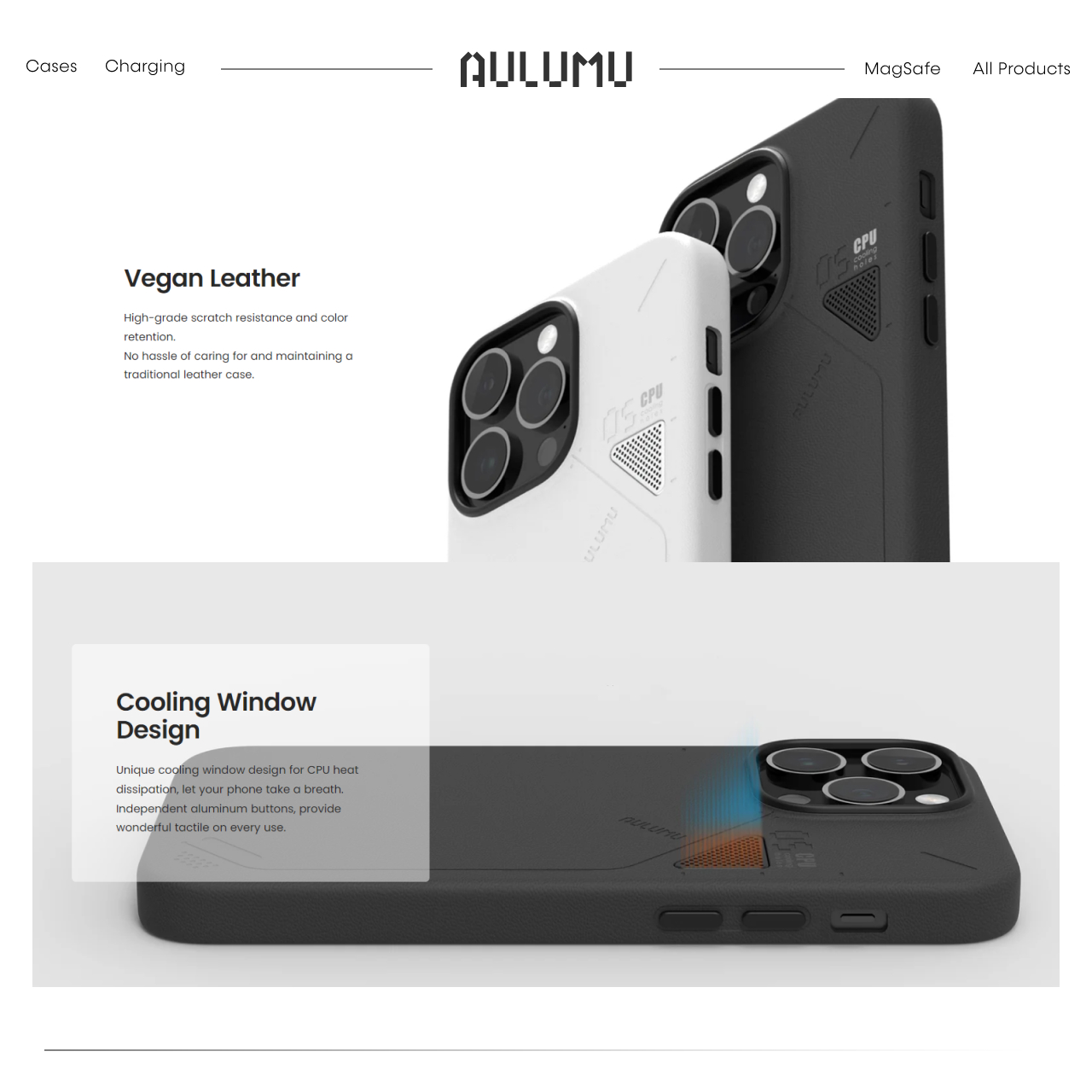 Case iPhone 14 Pro Max Plus Aulumu Vegan Leather MagSafe Anti Shock Crack Hybrid Cover Casing Kulit - Gambar 4