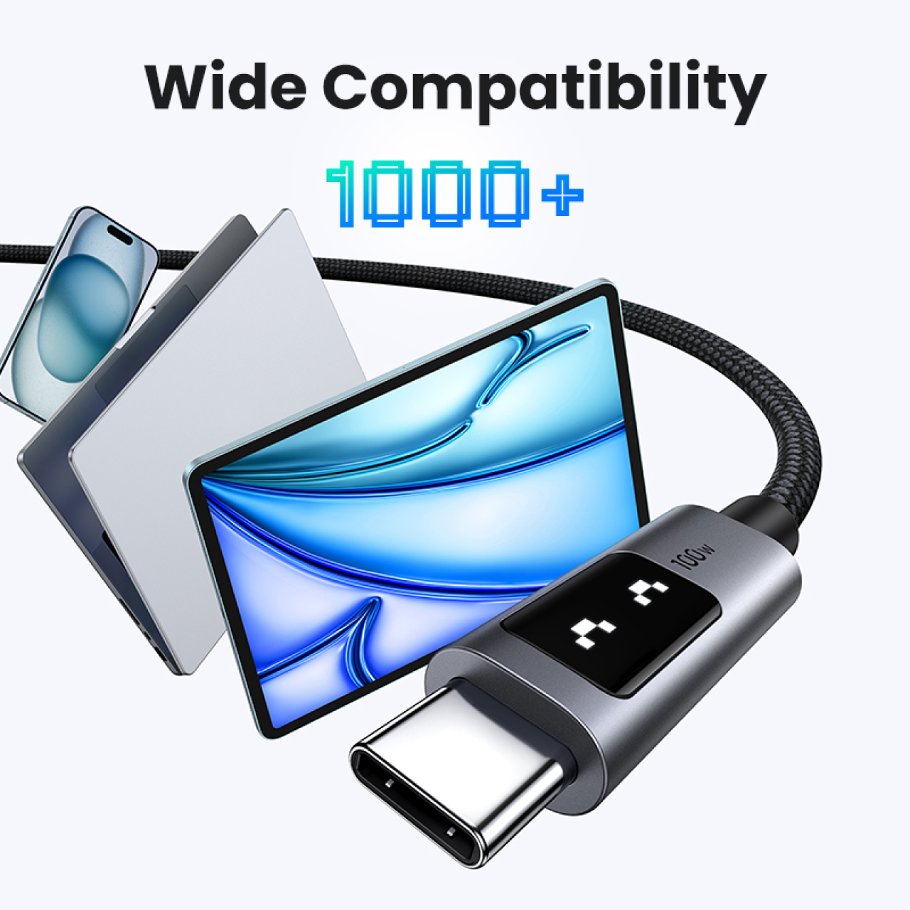 UGREEN Uno Kabel Data Fast Charging 100W for iPhone Samsung Macbook Charger USB Type C Cable - Gambar 5