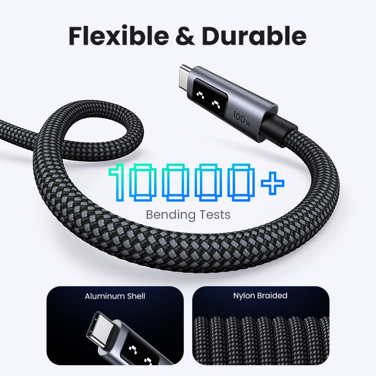 UGREEN Uno Kabel Data Fast Charging 100W for iPhone Samsung Macbook Charger USB Type C Cable - Gambar 7