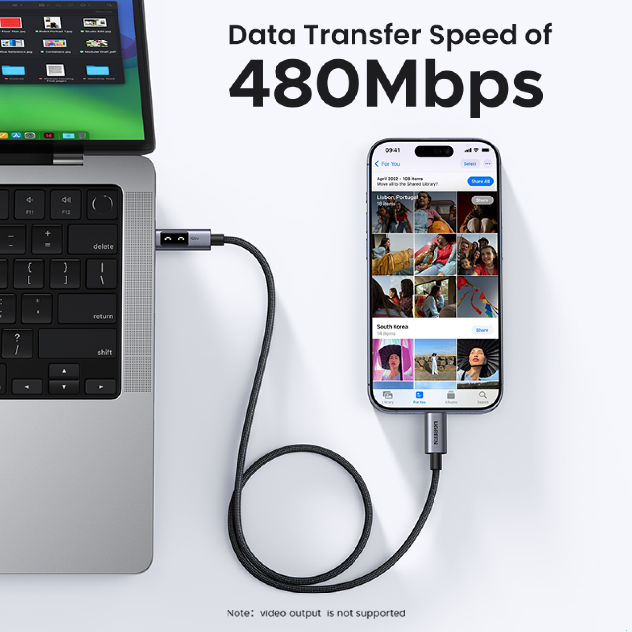 UGREEN Uno Kabel Data Fast Charging 100W for iPhone Samsung Macbook Charger USB Type C Cable - Gambar 2