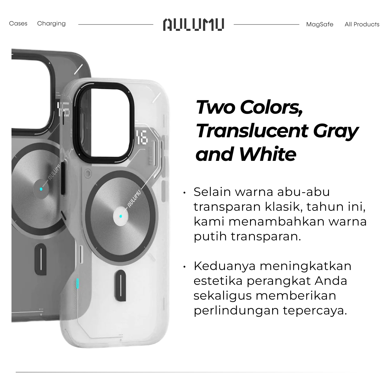 Case iPhone 16 Pro Max Plus Aulumu Frosted MagSafe Cooling Matte Anti Shock Crack Hybrid Casing - Gambar 6