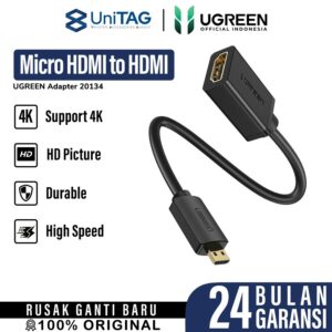 Cable Adapter Micro HDMI to HDMI UGREEN 20134 4K / HDTV Converter HDMI