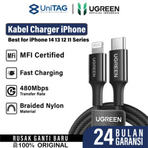 Cable Data USB C to iPhone Lightning UGREEN MFI 3A Silicone Braided
