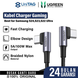 Cable Data USB C to USB C 90 Degree 100W UGREEN PD QC 5A Gaming Kabel