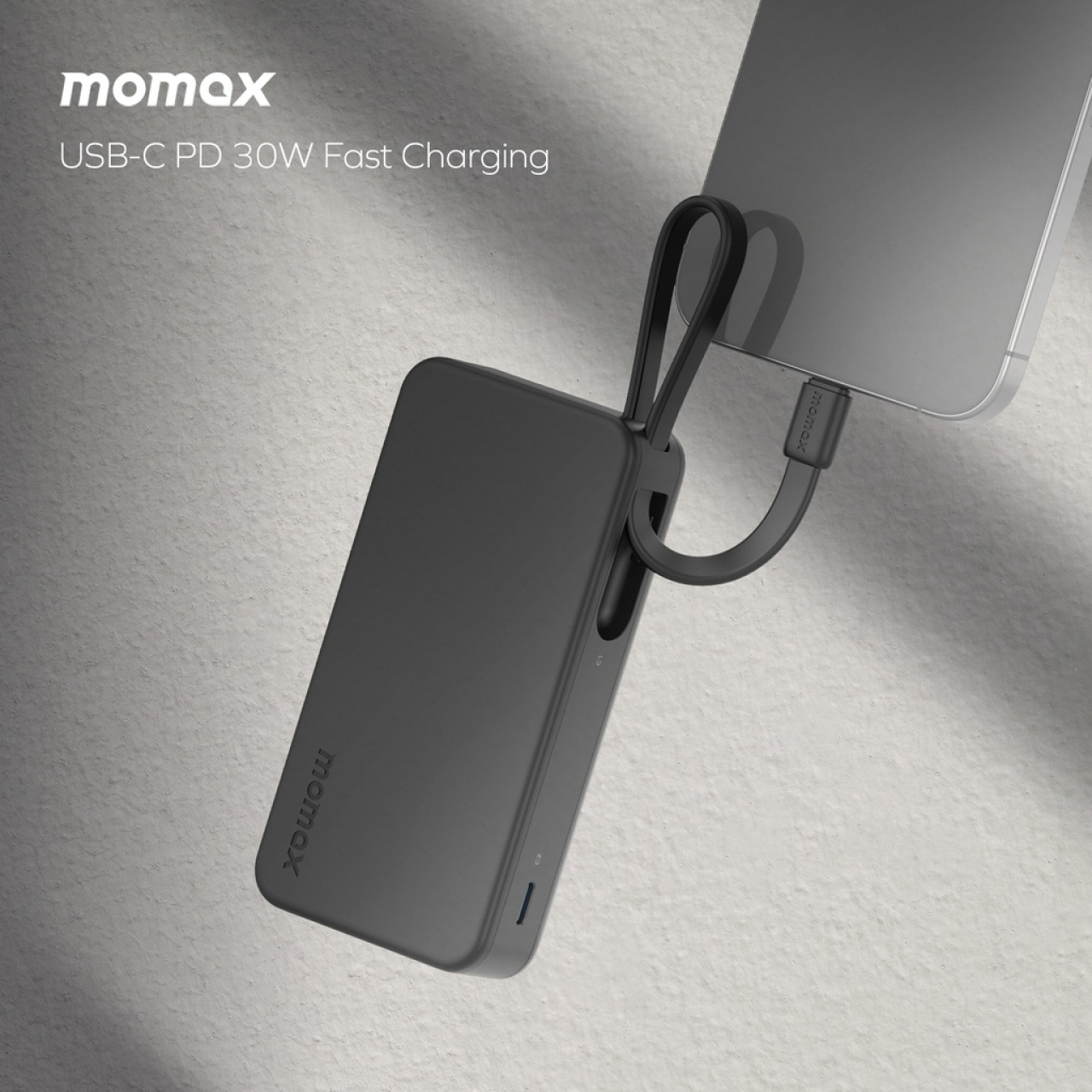 Powerbank iPhone Samsung Momax Dual Built-in cable USB C Lightning MFI Vital + 10000 20000 Mah Fast Charging - Gambar 3