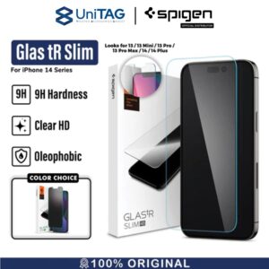 Tempered Glass iPhone 14/13 Mini Pro Max Plus Spigen Glas tR Slim Clear