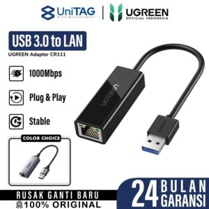 Cable Adapter USB A 3.0 to LAN GigaBit /RJ45 UGREEN Fast Ethernet Port