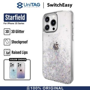 Case iPhone 15 Pro Max Plus SwitchEasy Starfield Glitter Clear Casing
