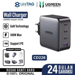 Wall Charger Adapter Dual USB Type-C UGREEN 100W GaN PD Fast Charging