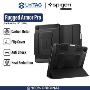 Case iPad Pro 13 M4 2024 Spigen Rugged Armor Pro Slim Stand Flip Cover