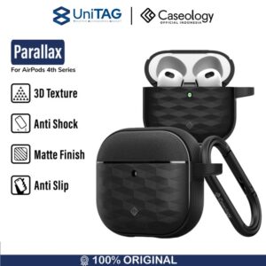 Case Airpods Gen 4 Caseology by Spigen Parallax 3D Anti Slip Crack Slim Matte Cover Casing Carabiner