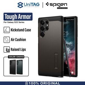 Case Samsung Galaxy S22 Ultra Plus Spigen Tough Armor Stand Casing