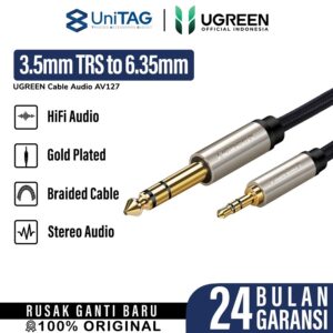 Cable Aux Audio Adapter 3.5mm to 6.35mm UGREEN TRS Stereo Mixer Kabel