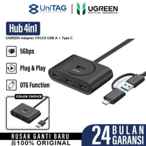 Adapter HUB 4in1 UGREEN USB 3.0 /Type C Multi Port USB Laptop/ Macbook