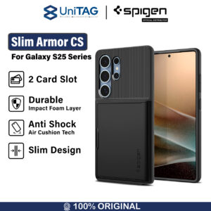 Case Samsung Galaxy S25 Ultra Plus Spigen Slim Armor CS Anti Crack Shock Slip Card Slot Cover Casing