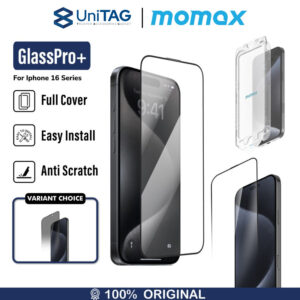 Tempered Glass iPhone 16 Series Pro Max Plus Momax GlassPro+ Clear Privacy 9H Screen Guard Protector