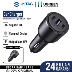 Car Charger USB A / Type C Port UGREEN 69W PD QC 3.0 PPS Fast Charging