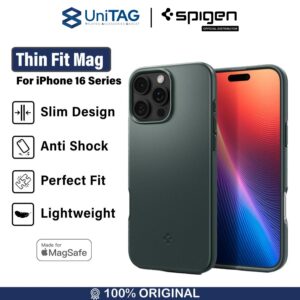 Case iPhone 16 Series Pro Max Plus Spigen Thin Fit MagFit MagSafe Anti Shock Crack Slim Matte Casing