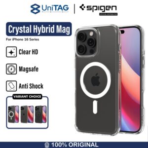 Case iPhone 16 Series Pro Max Plus Spigen Crystal Hybrid Clear HD Magfit Magsafe Anti Shock Casing
