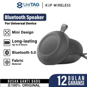 Wireless Speaker Mini Portable KiiP Y6 Round Bluetooth 5.0 Fabric Stereo Audio Sound Long Lasting