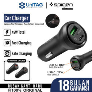 Car Charger Spigen F31QC USB Type C PD Quick Charge 3.0 Fast Charging