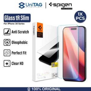 Tempered Glass iPhone 16 Series Pro Max Plus Spigen Glas tR Slim HD 9H Hardness AntiGores Oleophobic