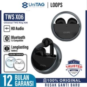 Earphone TWS Loops Ring X06 Wireless Headset Bluetooth 5.1 Earbuds LED