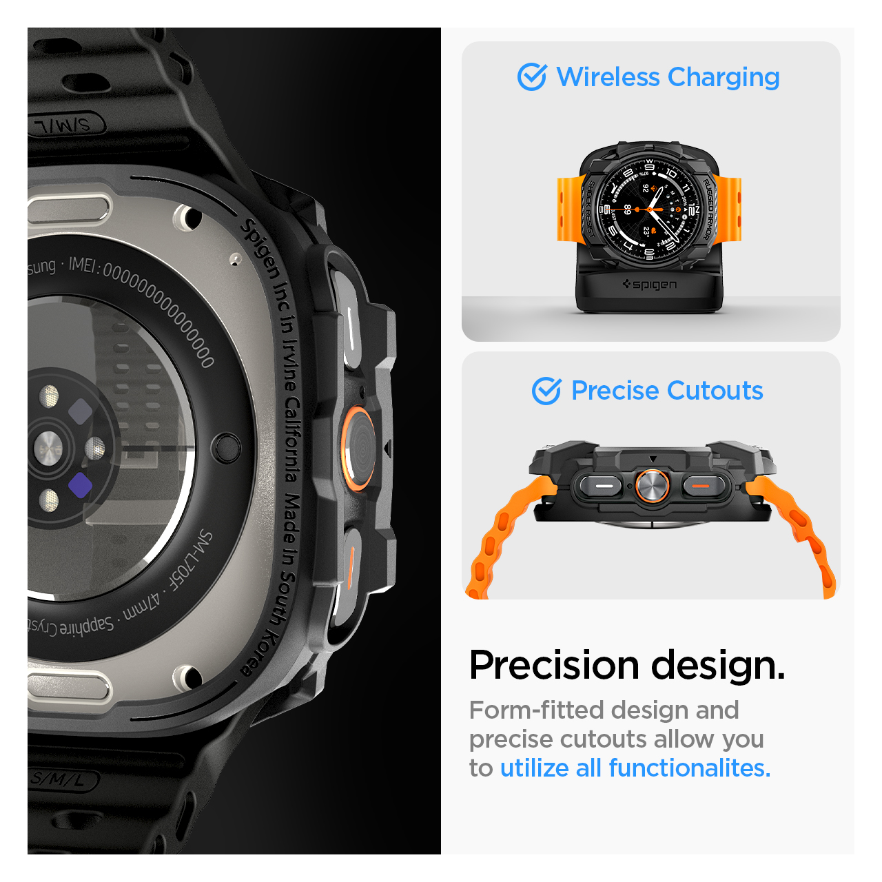 Case Samsung Galaxy Watch Ultra 47mm Spigen Rugged Armor Smartwatch Carbon Anti Shock Softcase Cover - Gambar 3