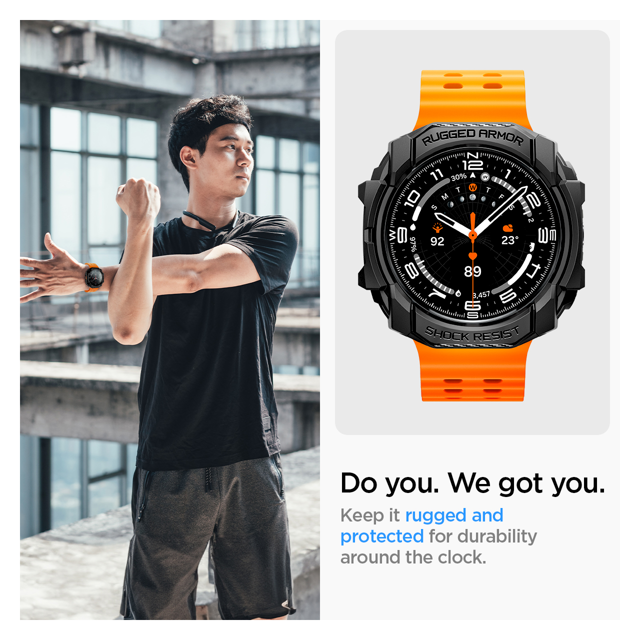 Case Samsung Galaxy Watch Ultra 47mm Spigen Rugged Armor Smartwatch Carbon Anti Shock Softcase Cover - Gambar 5