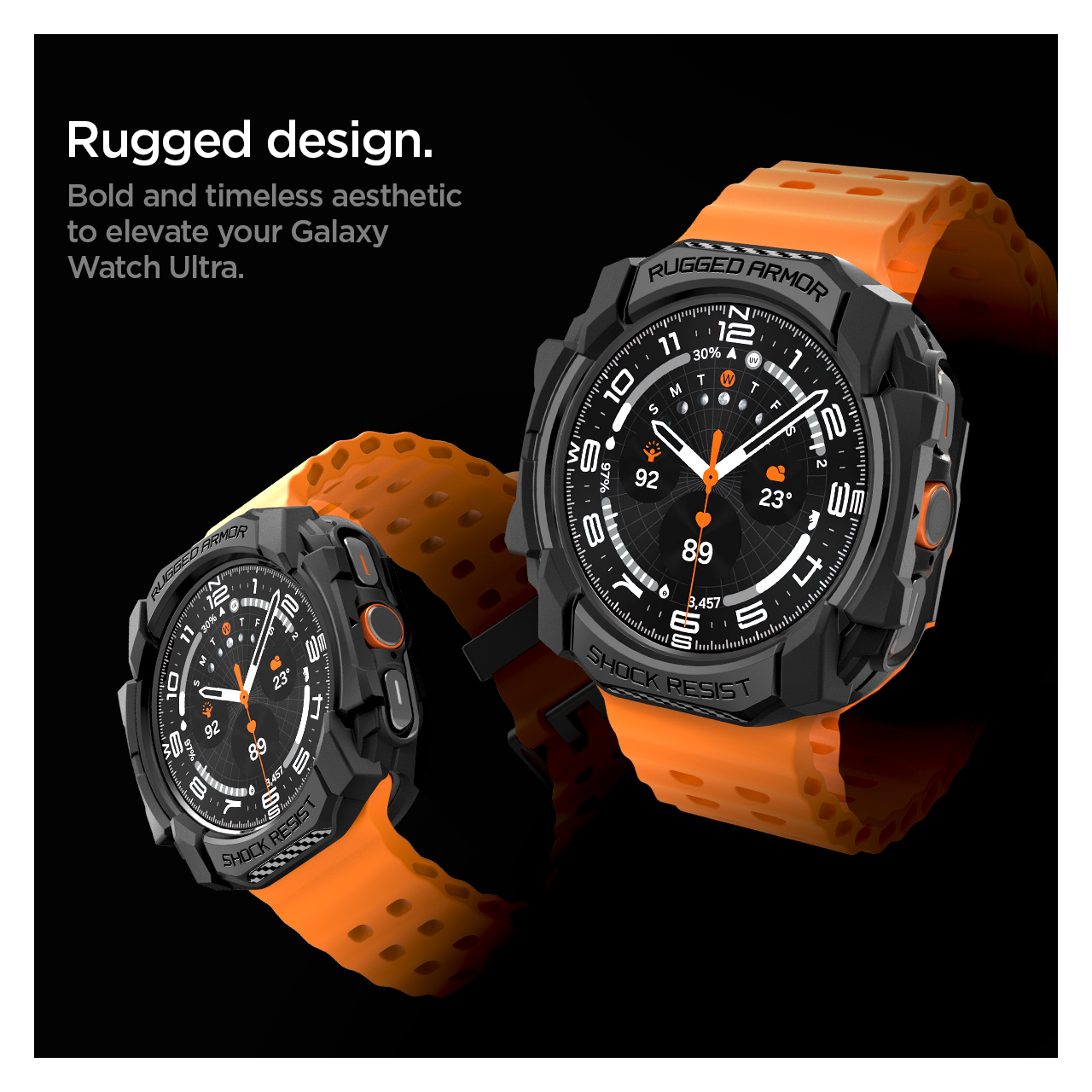Case Samsung Galaxy Watch Ultra 47mm Spigen Rugged Armor Smartwatch Carbon Anti Shock Softcase Cover - Gambar 6