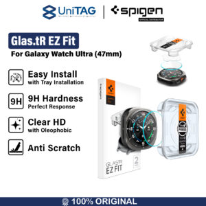 Tempered Glass Samsung Galaxy Watch Ultra 47mm Spigen GlastR Ez Fit Smartwatch Clear Tray Anti Gores